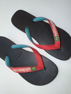 HAVIANAS Women Size 35-36 Black Red Blue Flip Flop Thong Sandals Bin3